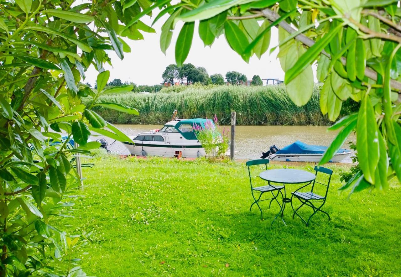 Fewo Elbblick Im Haus Luehegarten Apartamento Grünendeich Exterior foto