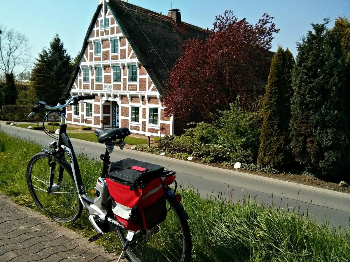 Fewo Elbblick Im Haus Luehegarten Apartamento Grünendeich Exterior foto