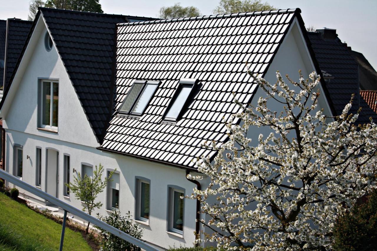 Fewo Elbblick Im Haus Luehegarten Apartamento Grünendeich Exterior foto